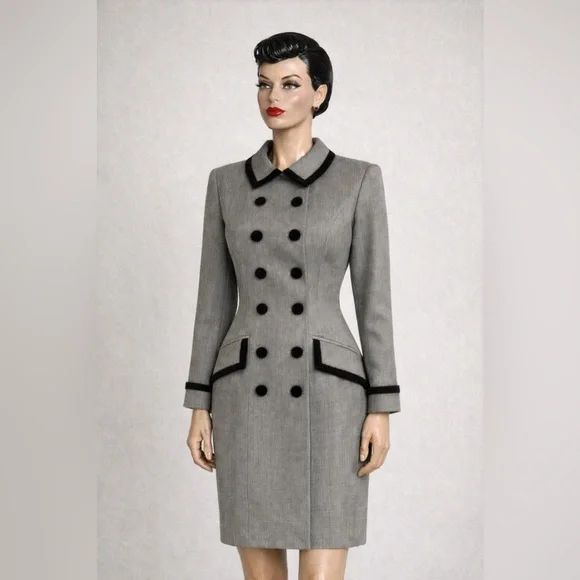 Vintage Kasper dress- modern suiting. Retro style- 6 - Picture 1 of 5